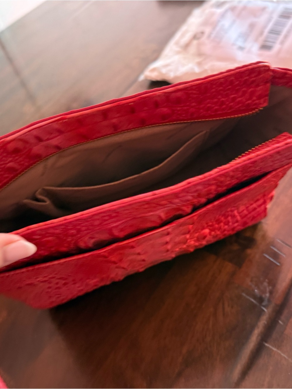 Brahmin Red Croc-Embossed Crossbody Bag - Picture 3 of 7